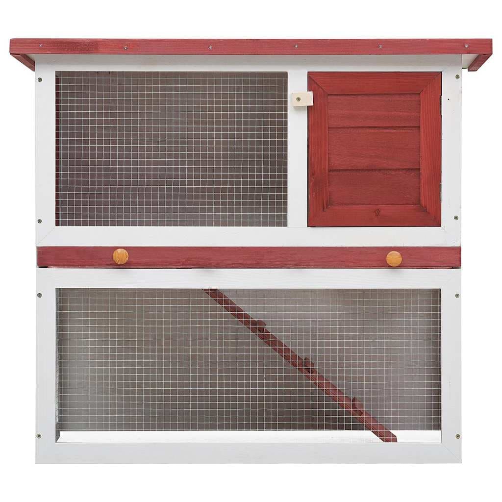 Conigliera per Esterni con 1 Porta Rosso in Legno — miniatura 2 di 7