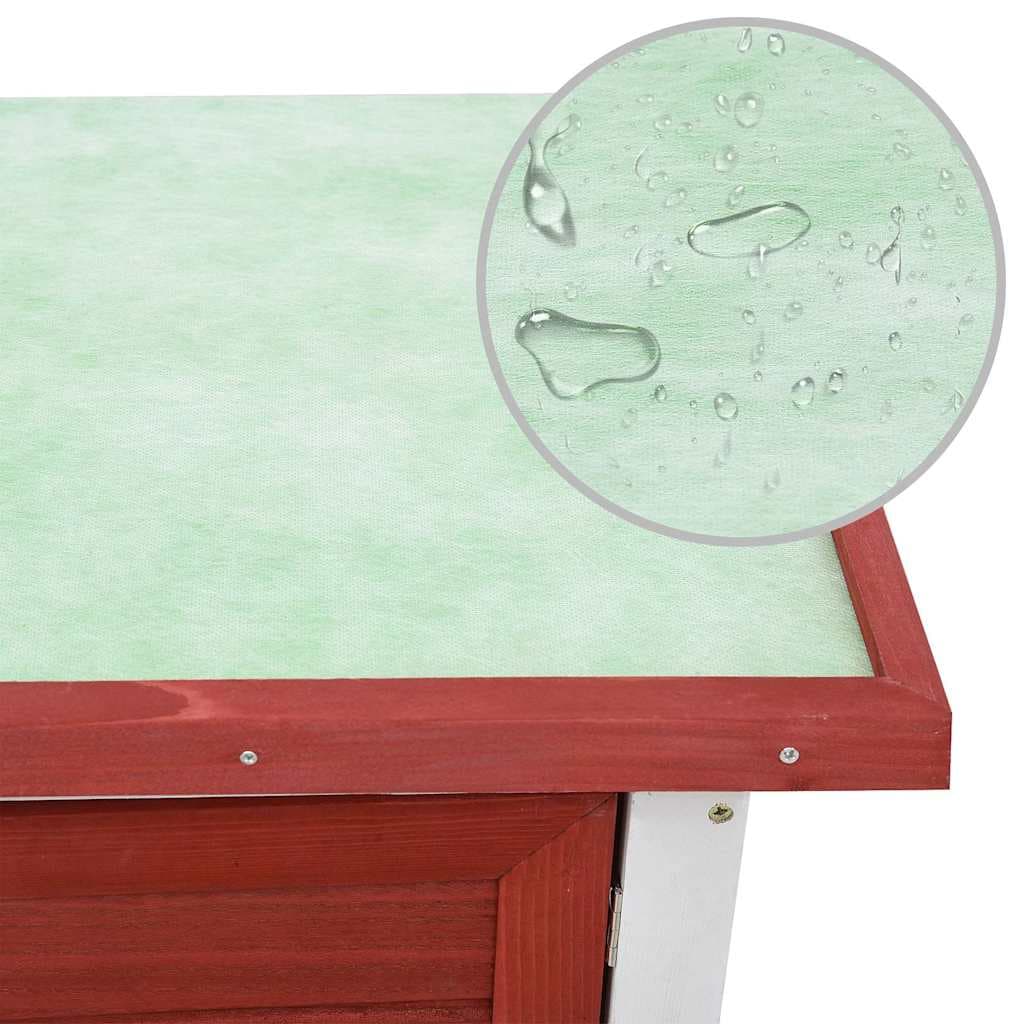 Conigliera per Esterni con 1 Porta Rosso in Legno — miniatura 3 di 7