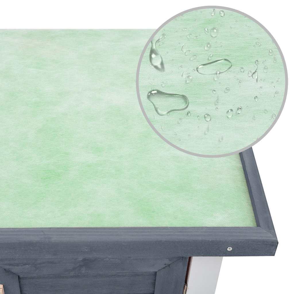 Conigliera per Esterni con 4 Porte Grigia in Legno — miniatura 5 di 8