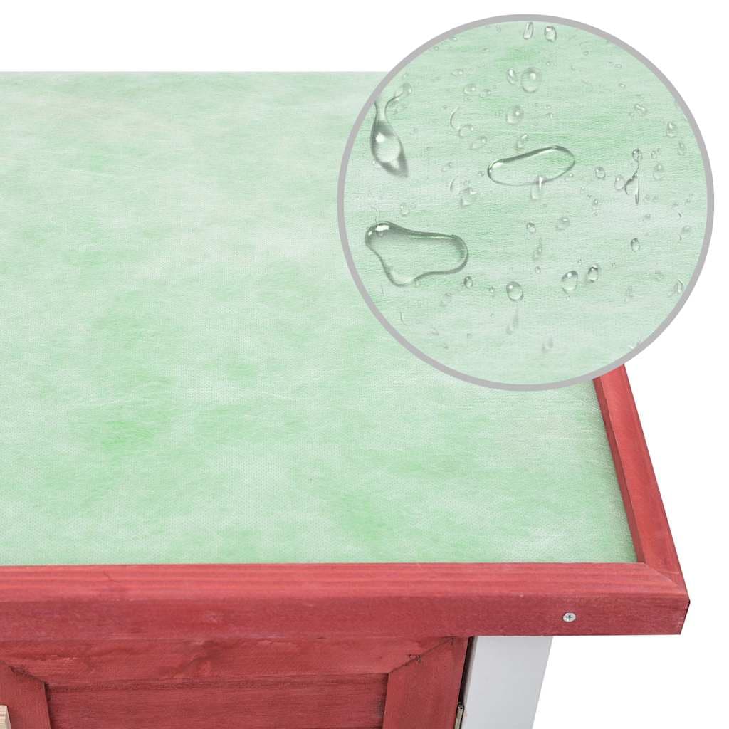 Conigliera per Esterni con 4 Porte Rosso in Legno — miniatura 5 di 8