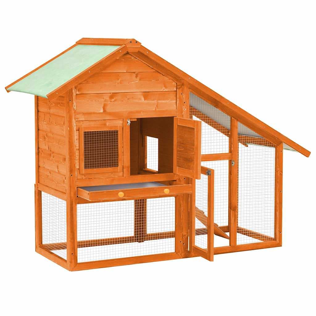 Conigliera 140x63x120 cm Legno Massello di Abete — miniatura 8 di 10
