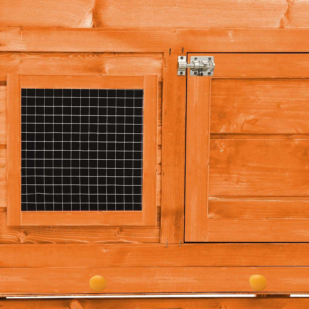 Conigliera 140x63x120 cm Legno Massello di Abete — miniatura 7 di 10