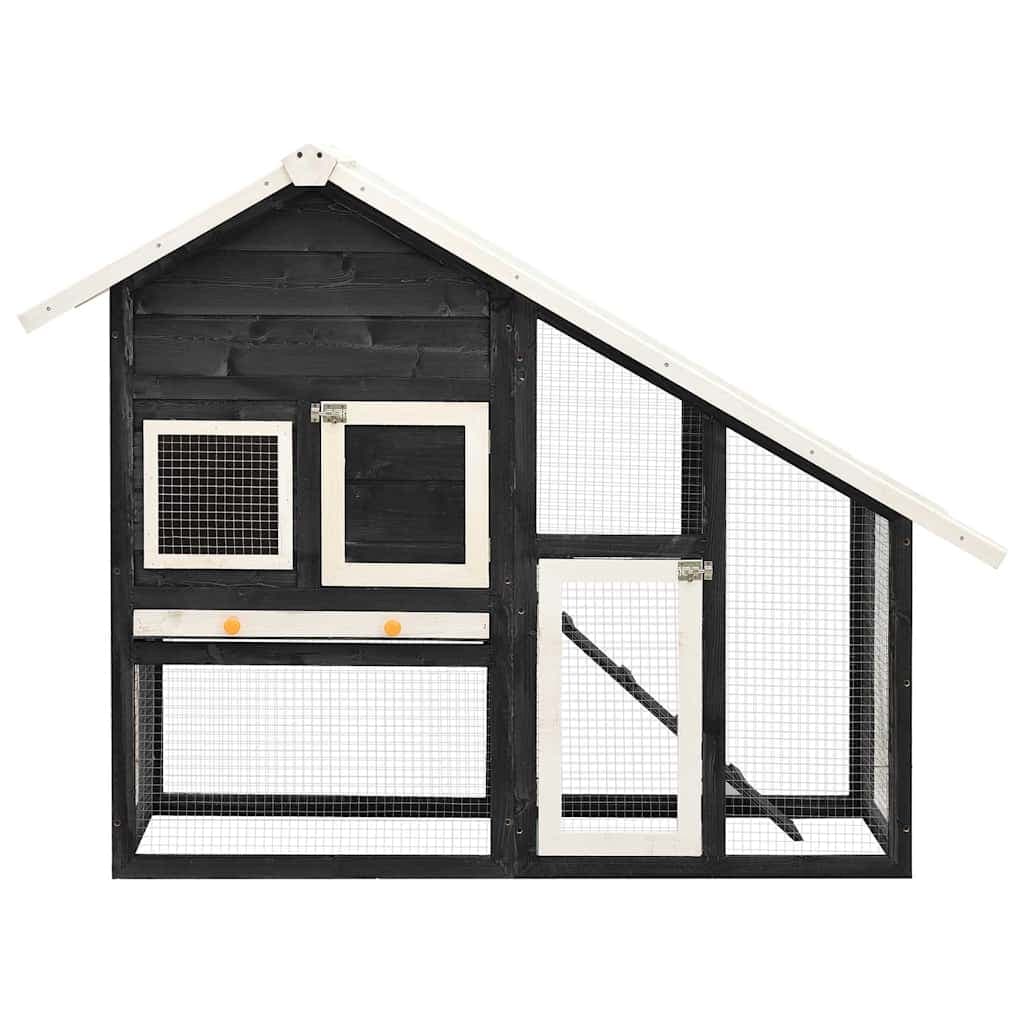 Conigliera Grigio e Bianco 140x63x120cm Legno Massello di Abete — miniatura 1 di 10