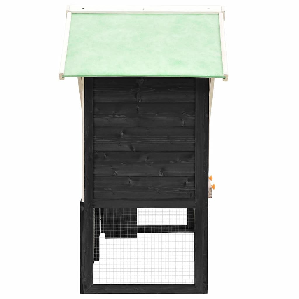 Conigliera Grigio e Bianco 140x63x120cm Legno Massello di Abete — miniatura 2 di 10