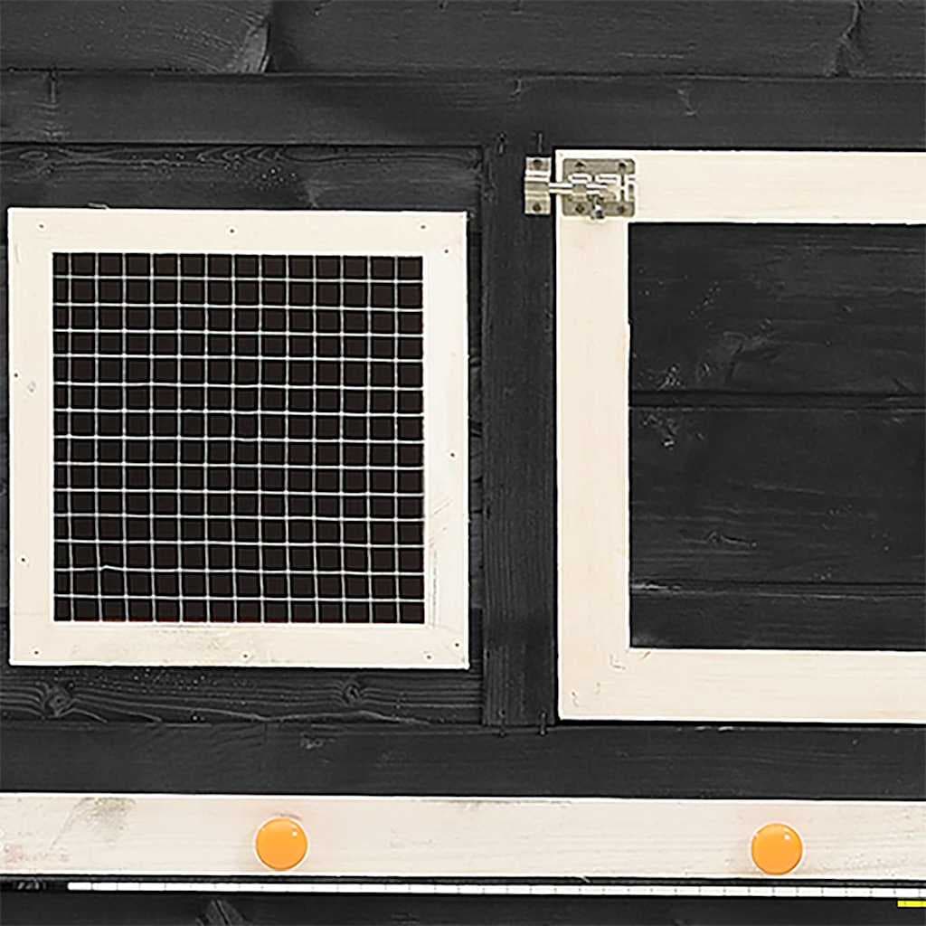 Conigliera Grigio e Bianco 140x63x120cm Legno Massello di Abete — miniatura 3 di 10