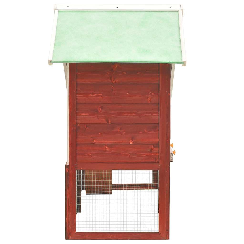 Conigliera Rosso e Bianco 140x63x120cm Legno Massello di Abete — miniatura 2 di 10