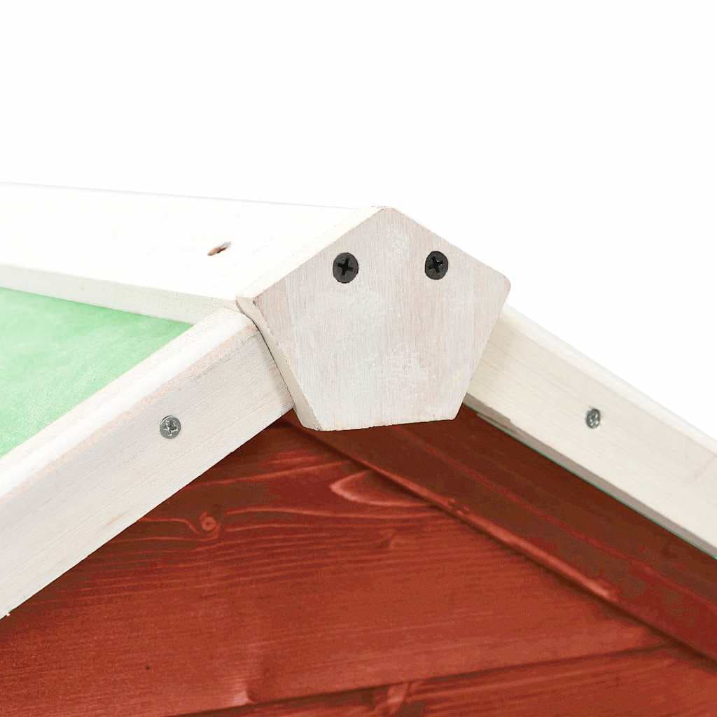 Conigliera Rosso e Bianco 140x63x120cm Legno Massello di Abete — miniatura 5 di 10