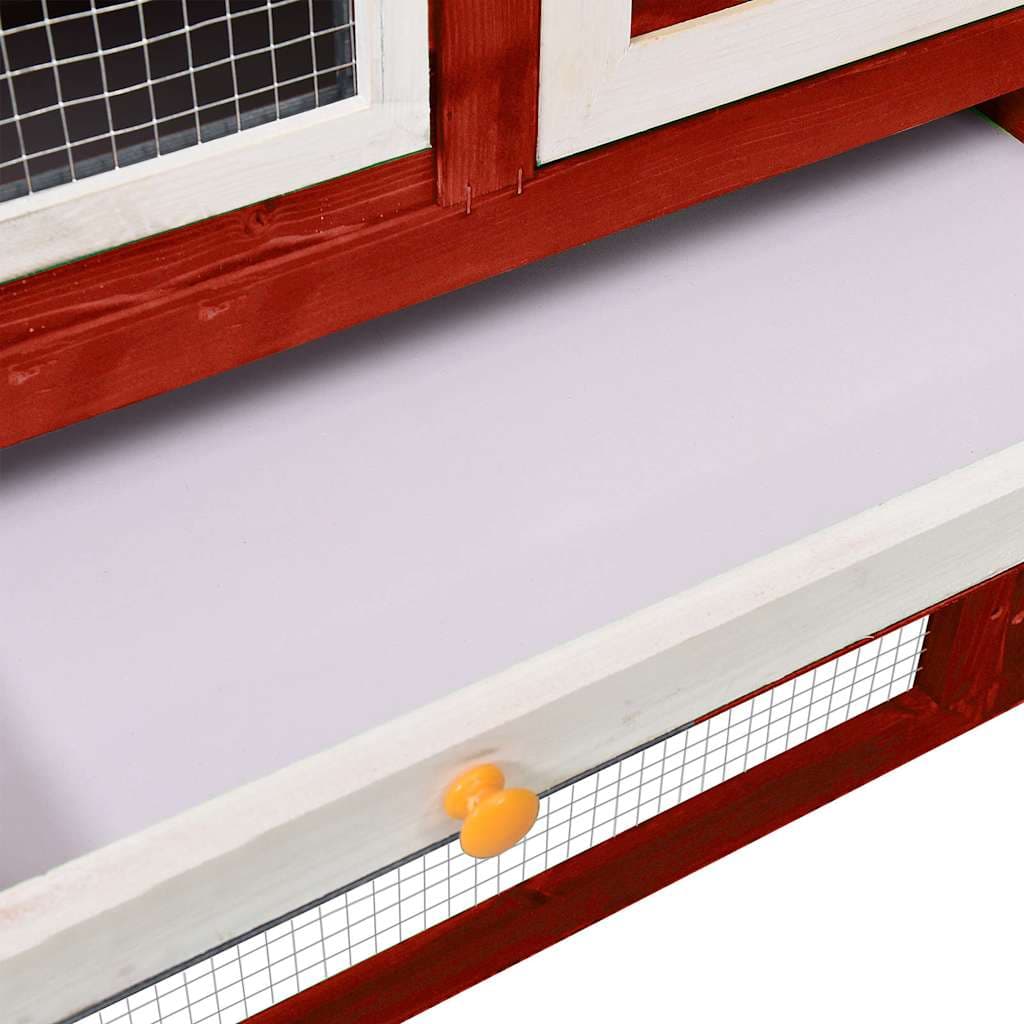 Conigliera Rosso e Bianco 140x63x120cm Legno Massello di Abete — miniatura 6 di 10
