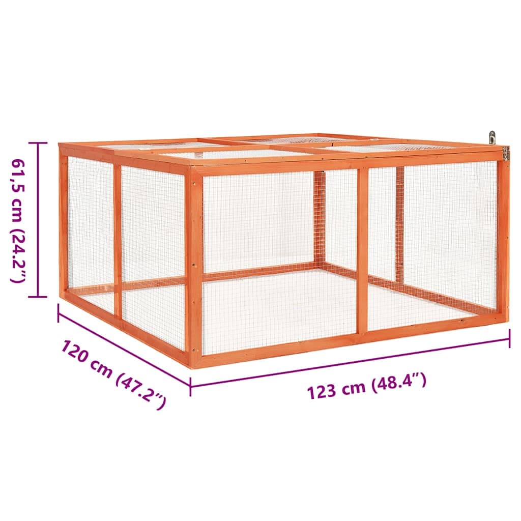 Conigliera 124x120x60 cm in Legno Massello di Abete — miniatura 5 di 6