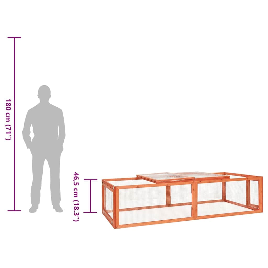 Conigliera 183x90x46,5 cm in Legno Massello di Abete — miniatura 6 di 6