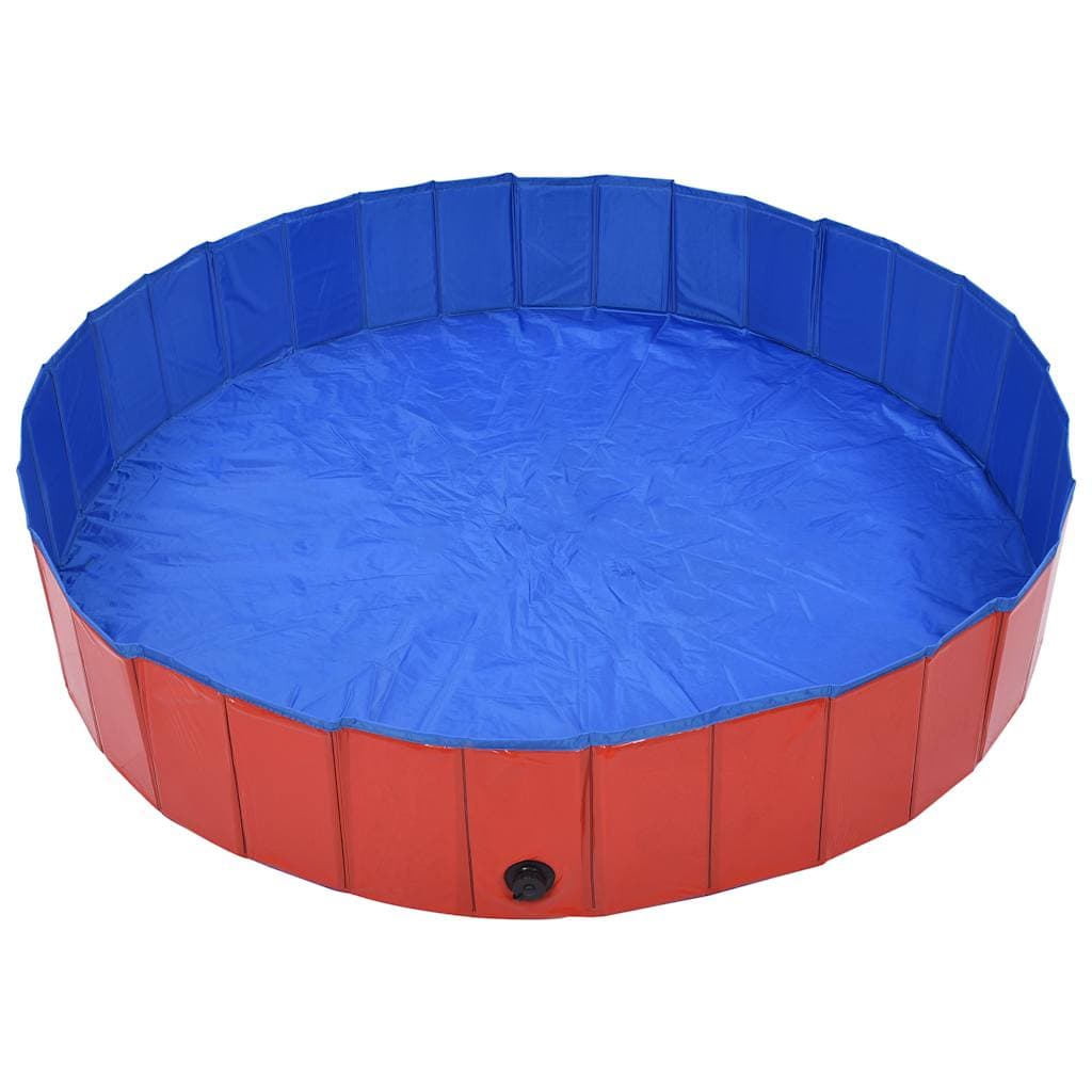 Piscina per Cani Pieghevole Rossa 160x30 cm in PVC — miniatura 3 di 9