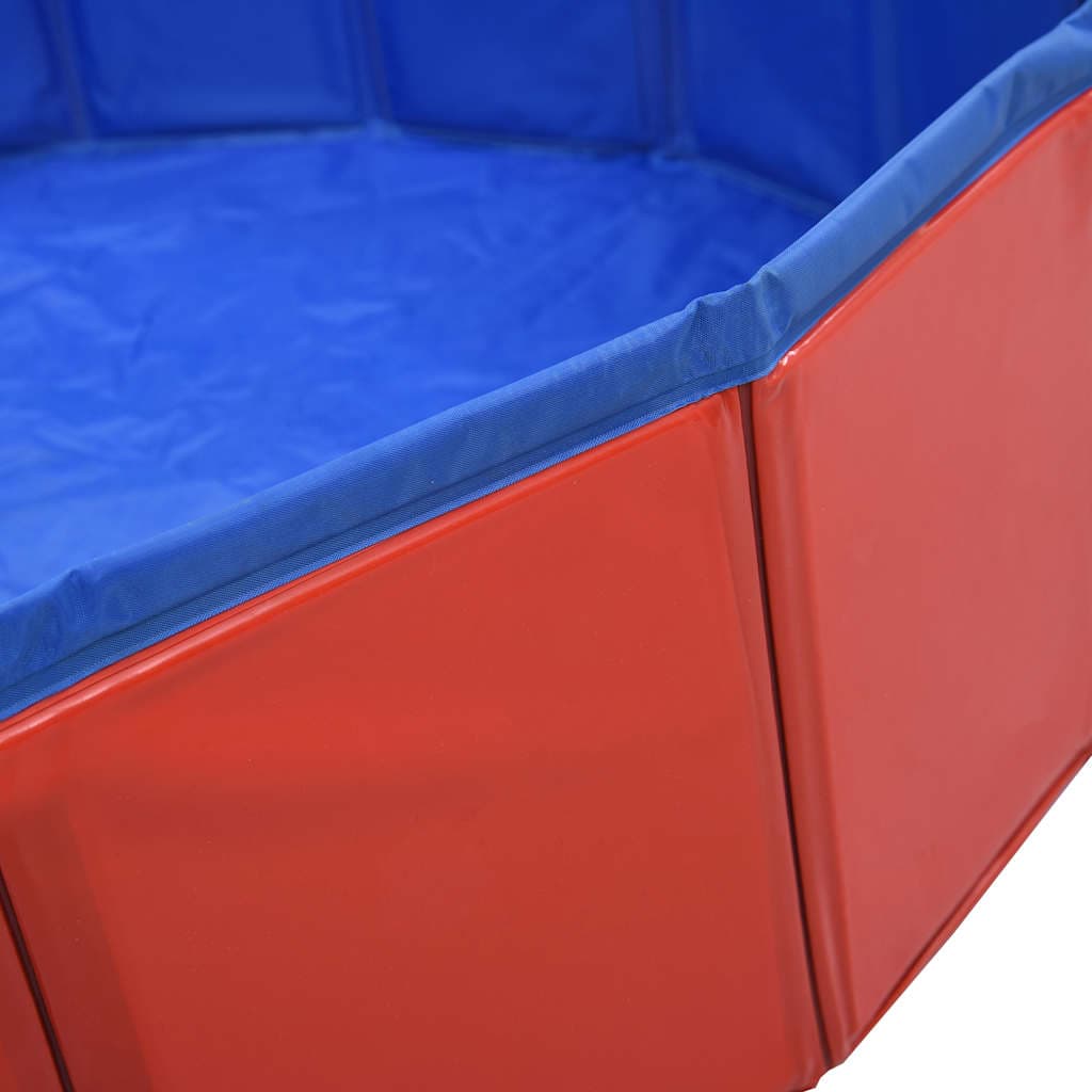 Piscina per Cani Pieghevole Rossa 160x30 cm in PVC — miniatura 5 di 9