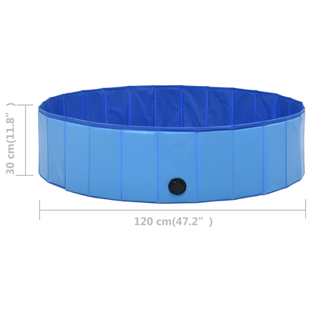 Piscina per Cani Pieghevole Blu 120x30 cm in PVC — miniatura 8 di 9