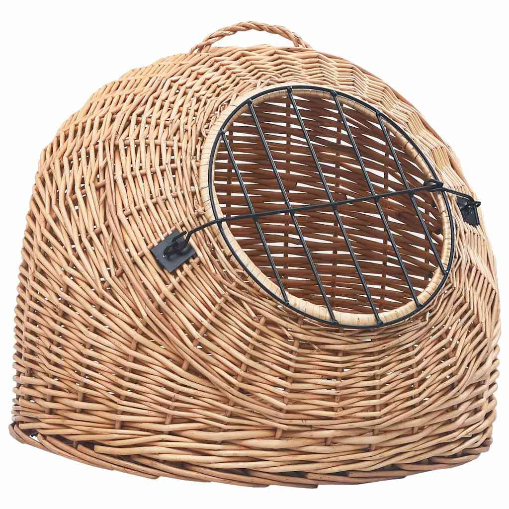 Trasportino per Gatti 60x45x45 cm in Salice Naturale — miniatura 3 di 7