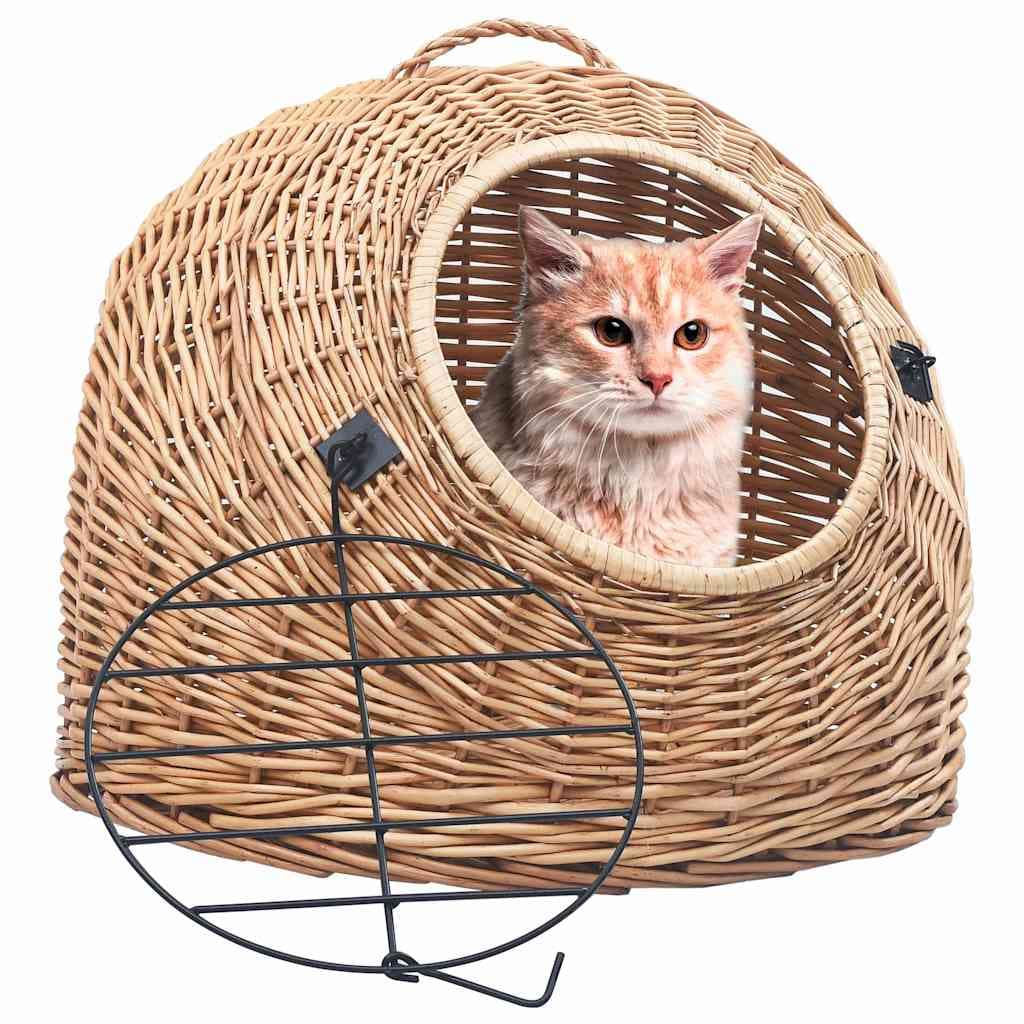Trasportino per Gatti 60x45x45 cm in Salice Naturale — miniatura 1 di 7
