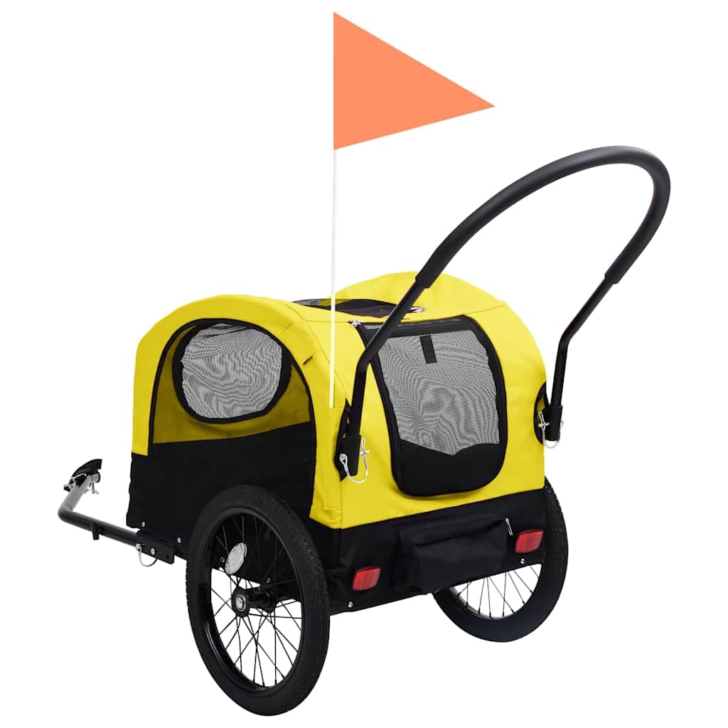Rimorchio Bici per Animali Carrello Jogging 2in1 Giallo e Nero — miniatura 3 di 9