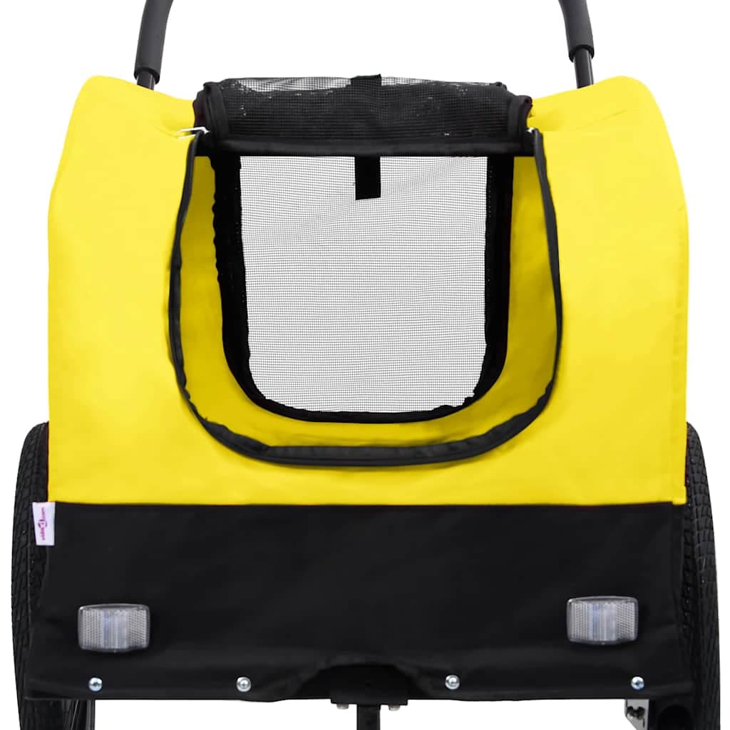 Rimorchio Bici per Animali Carrello Jogging 2in1 Giallo e Nero — miniatura 4 di 9