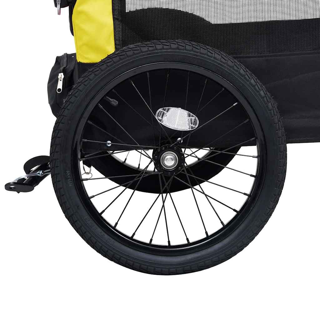 Rimorchio Bici per Animali Carrello Jogging 2in1 Giallo e Nero — miniatura 7 di 9