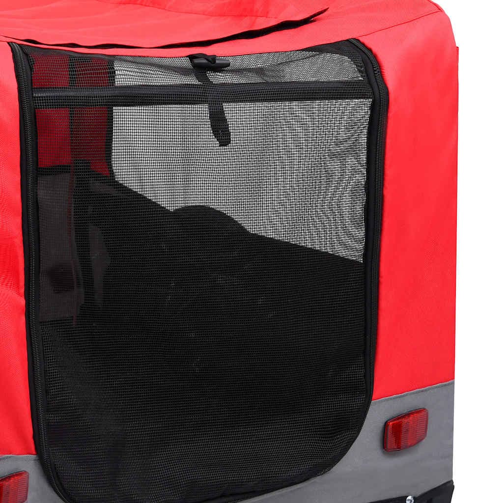 Rimorchio Bici Animali e Carrello Jogging 2 in 1 Rosso e Grigio — foto 6 di 9