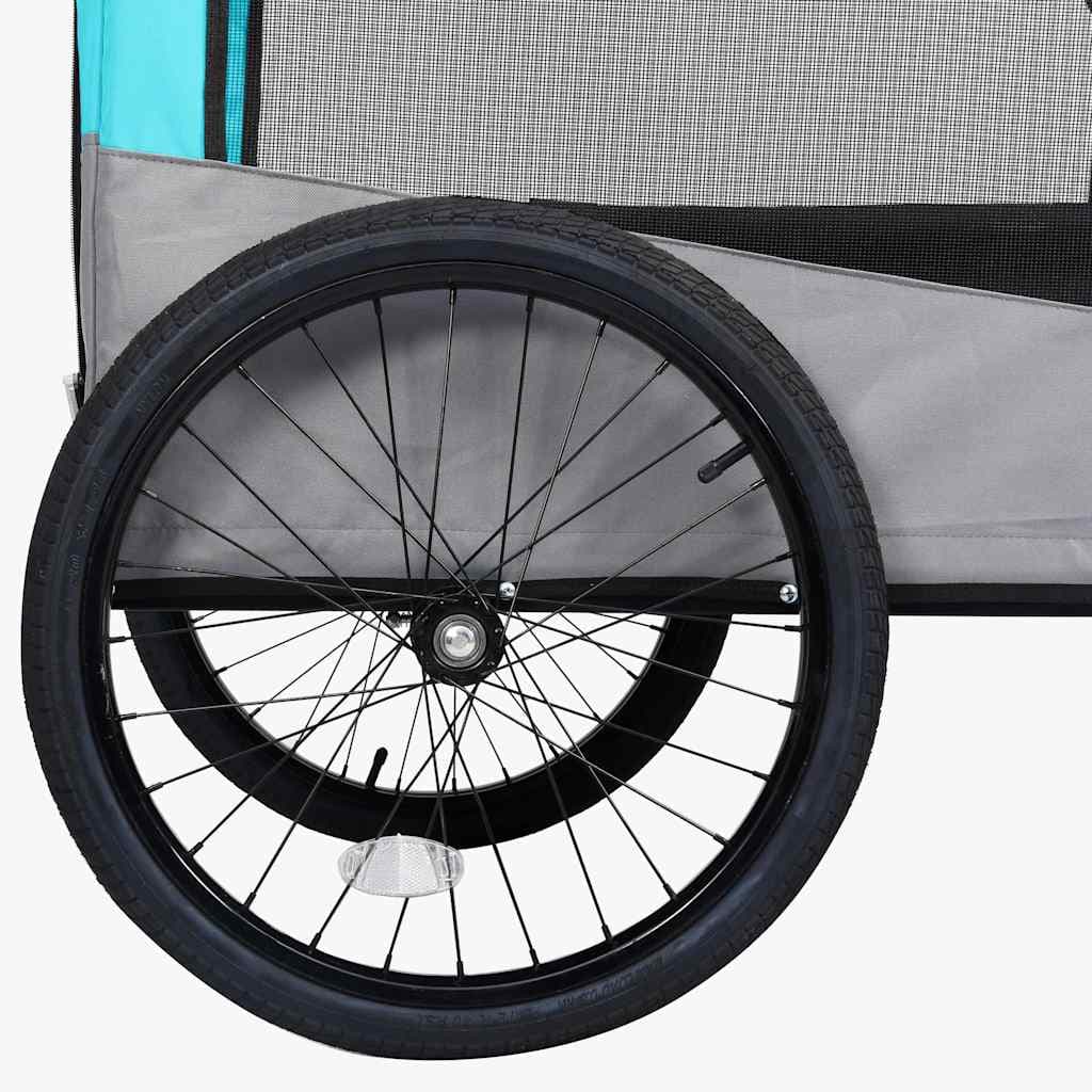 Rimorchio Bici per Animali Carrello Jogging 2in1 Blu e Grigio — foto 7 di 9