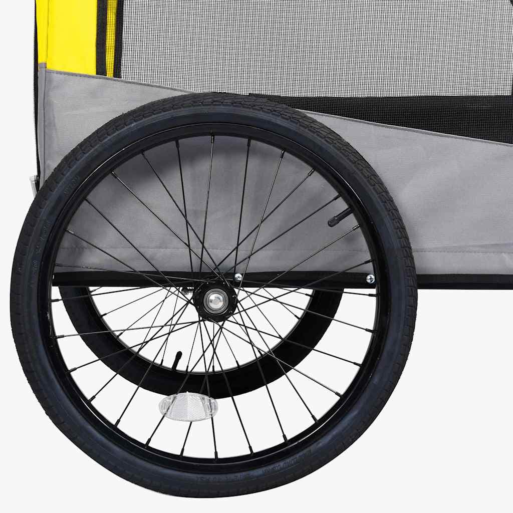 Rimorchio Bici Animali Carrello Jogging 2in1 Giallo e Grigio — foto 7 di 9