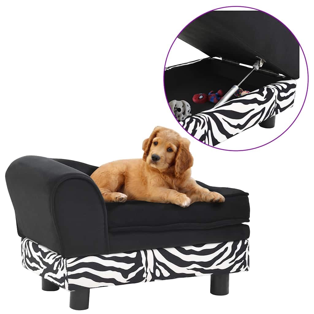 Divano per Cani Nero 57x34x36 cm in Peluche — miniatura 1 di 9
