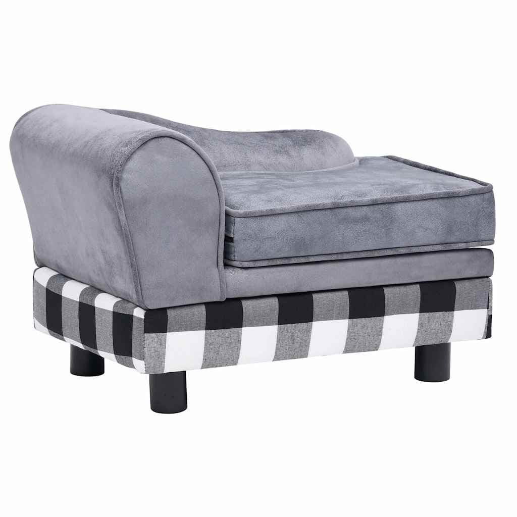 Divano per Cani Grigio 57x34x36 cm in Peluche — miniatura 2 di 11