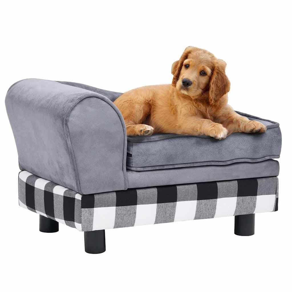 Divano per Cani Grigio 57x34x36 cm in Peluche — miniatura 3 di 11