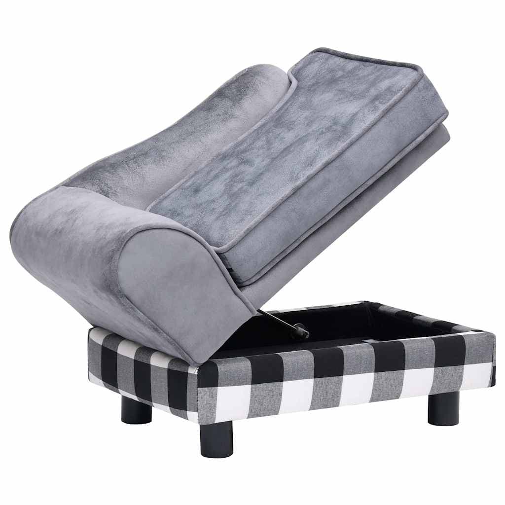 Divano per Cani Grigio 57x34x36 cm in Peluche — miniatura 6 di 11