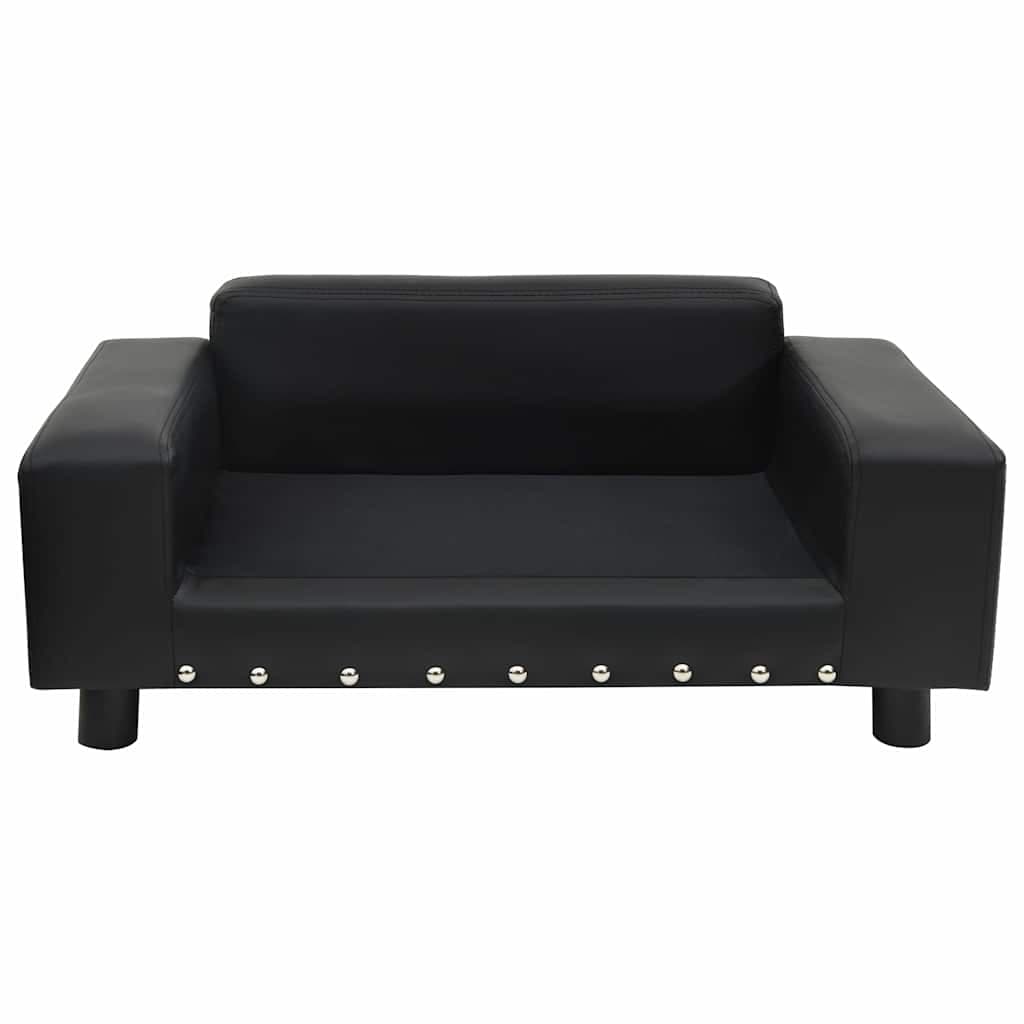 Divano per Cani Nero 81x43x31 cm in Peluche e Similpelle — miniatura 1 di 6