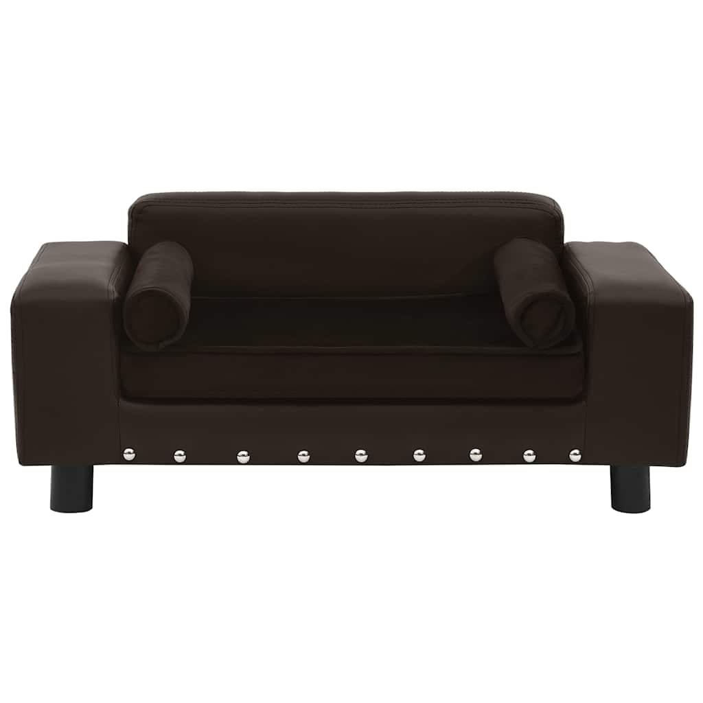 Divano per Cani Marrone 81x43x31 cm in Peluche e Similpelle — miniatura 1 di 6