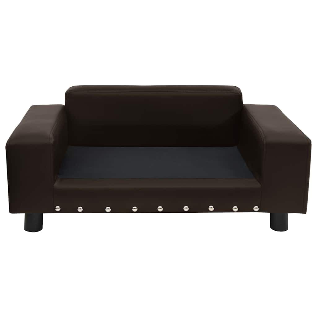 Divano per Cani Marrone 81x43x31 cm in Peluche e Similpelle — miniatura 2 di 6