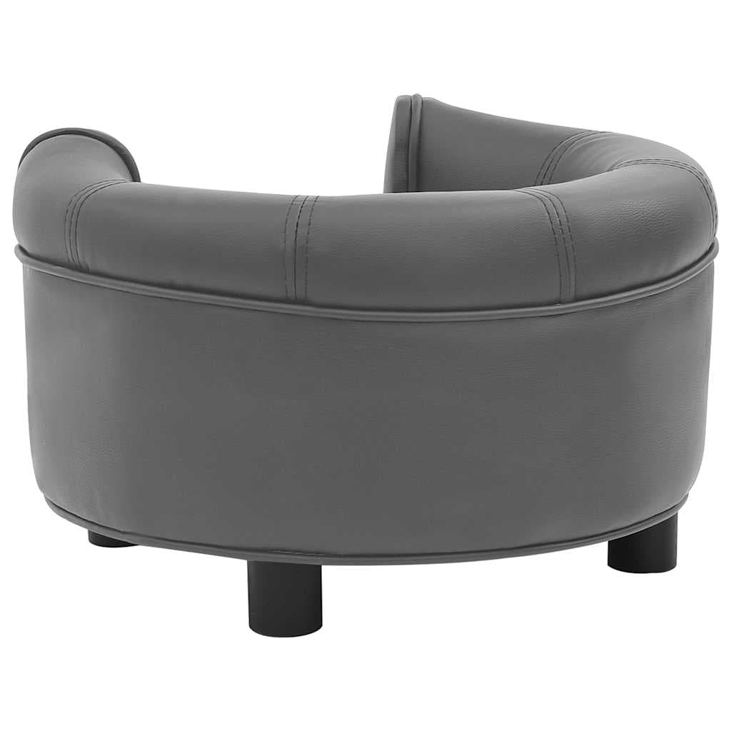 Divano per Cani Grigio 48x48x32 cm in Peluche e Similpelle — miniatura 3 di 7