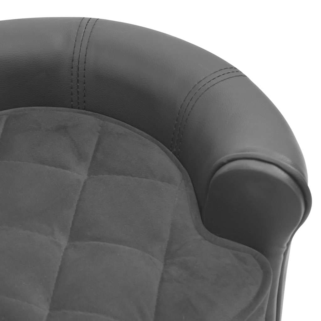 Divano per Cani Grigio 48x48x32 cm in Peluche e Similpelle — miniatura 5 di 7