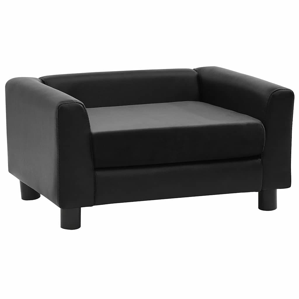 Divano per Cani Nero 60x43x30 cm in Peluche e Similpelle — miniatura 2 di 9