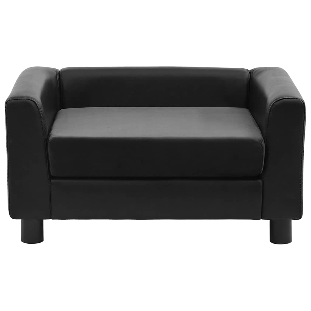 Divano per Cani Nero 60x43x30 cm in Peluche e Similpelle — miniatura 3 di 9