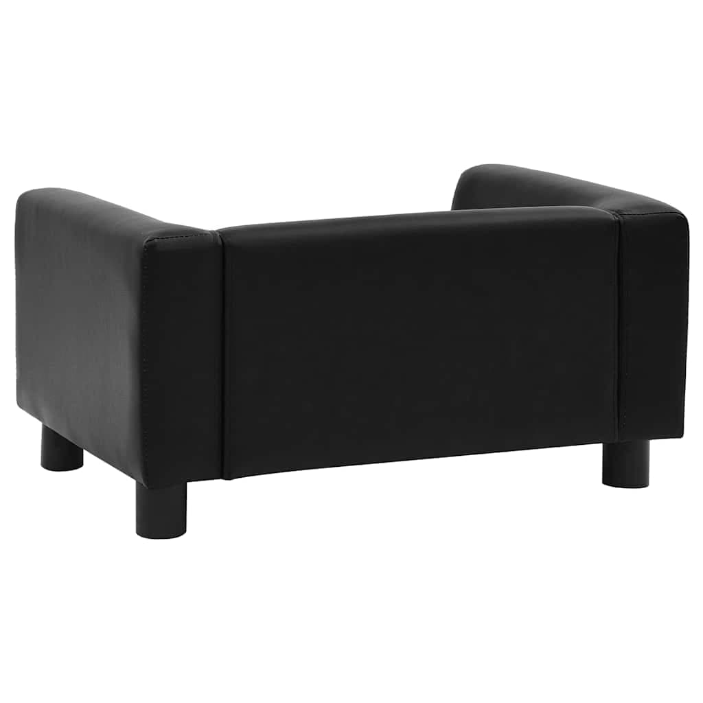 Divano per Cani Nero 60x43x30 cm in Peluche e Similpelle — miniatura 5 di 9