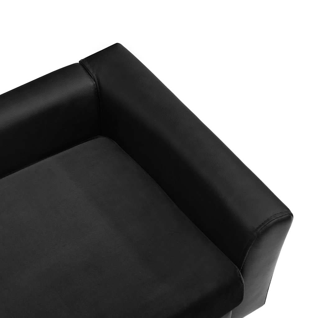 Divano per Cani Nero 60x43x30 cm in Peluche e Similpelle — miniatura 6 di 9