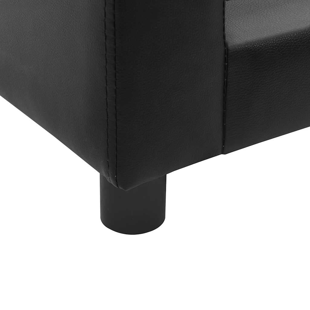 Divano per Cani Nero 60x43x30 cm in Peluche e Similpelle — miniatura 7 di 9