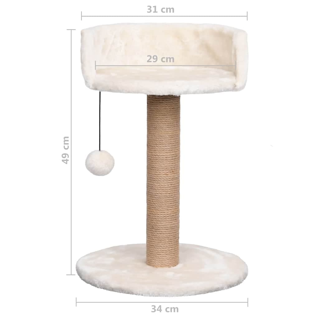 Albero per Gatti con Palo Tiragraffi 49 cm in Giunco — miniatura 6 di 6