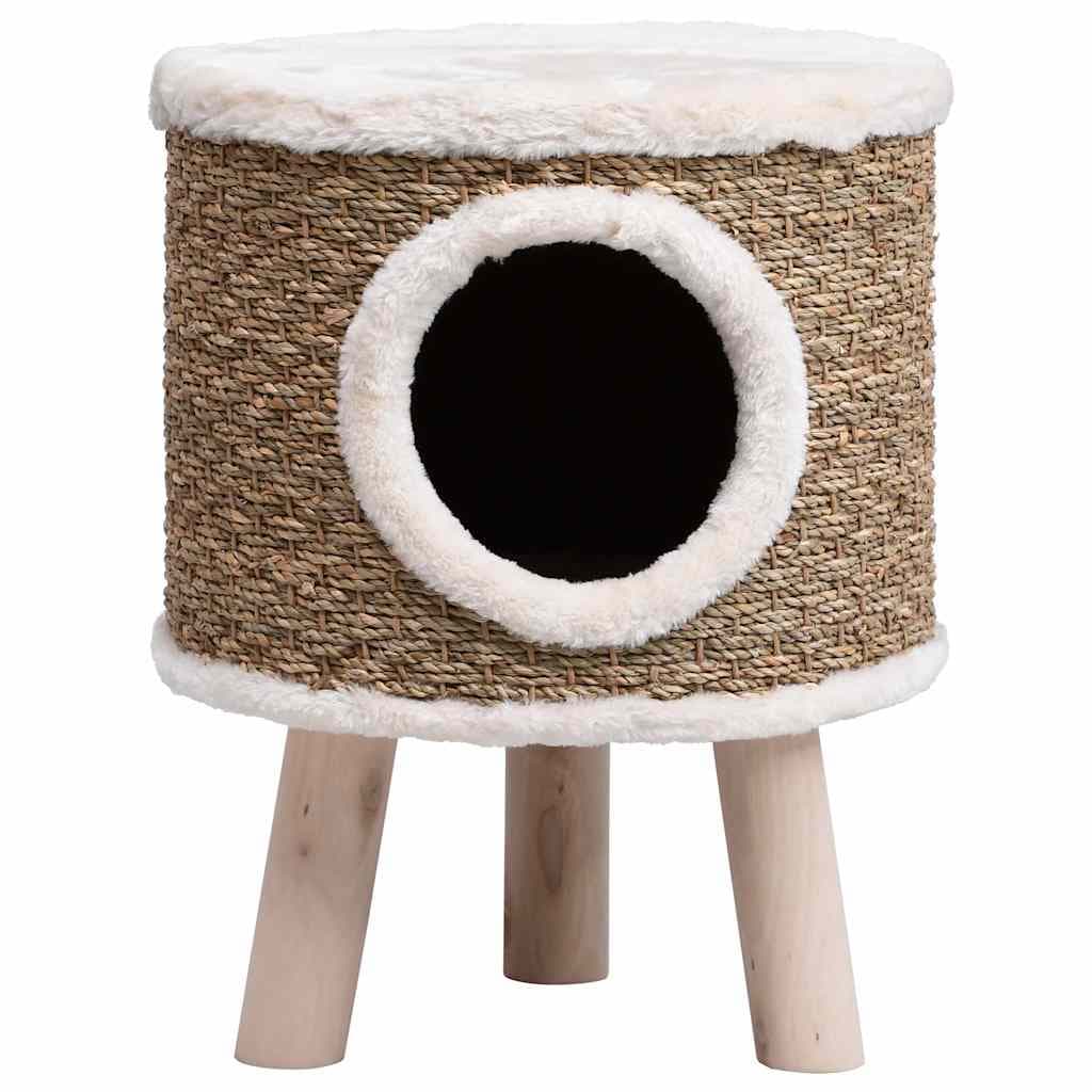 Cuccia per Gatti con Gambe in Legno 41 cm in Giunco — miniatura 2 di 6