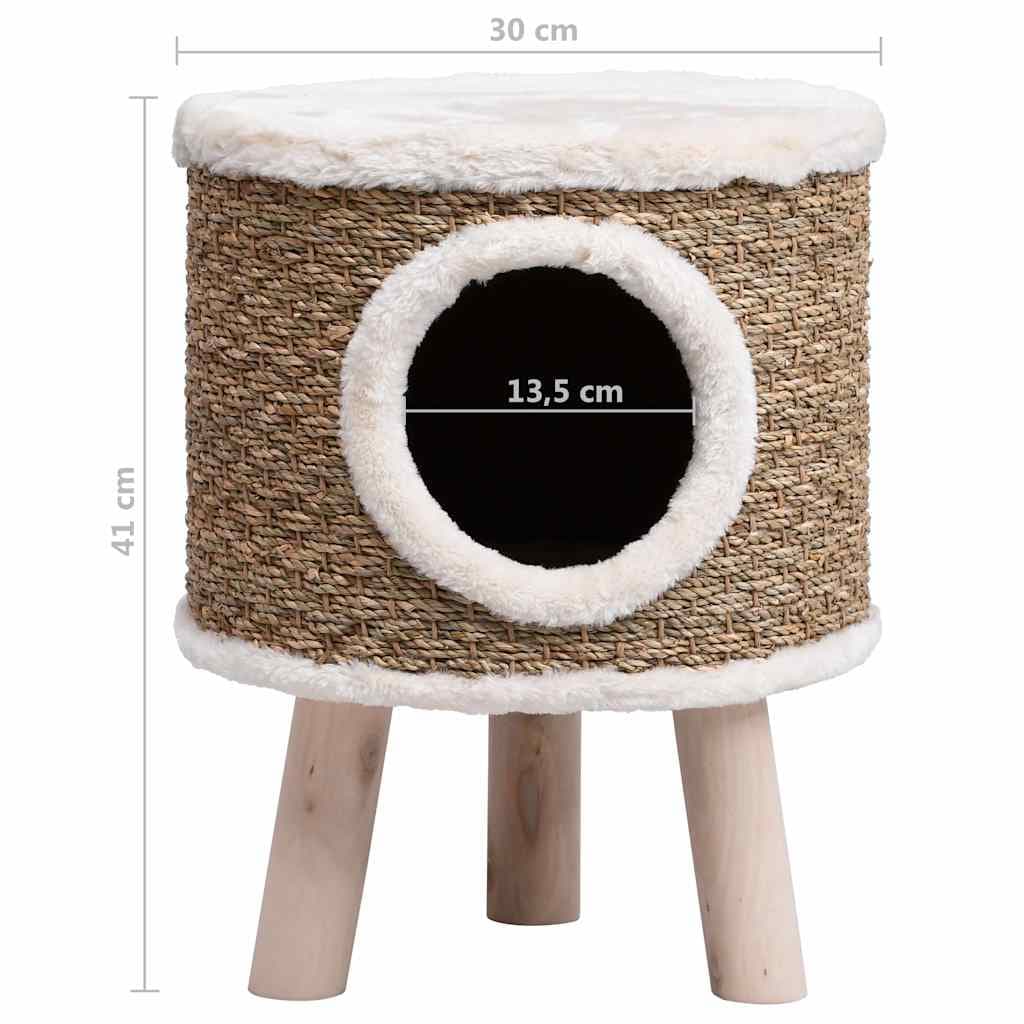 Cuccia per Gatti con Gambe in Legno 41 cm in Giunco — miniatura 6 di 6