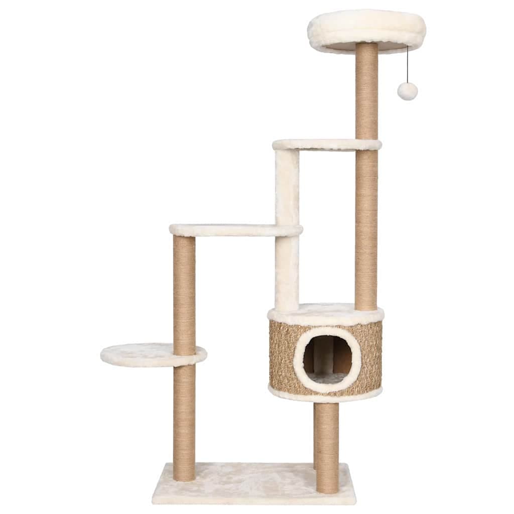 Albero per Gatti con Cuscino Lusso e Tiragraffi 148cm in Giunco — miniatura 2 di 7