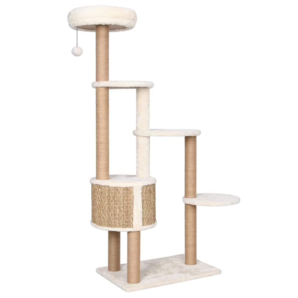 Albero per Gatti con Cuscino Lusso e Tiragraffi 148cm in Giunco — miniatura 3 di 7