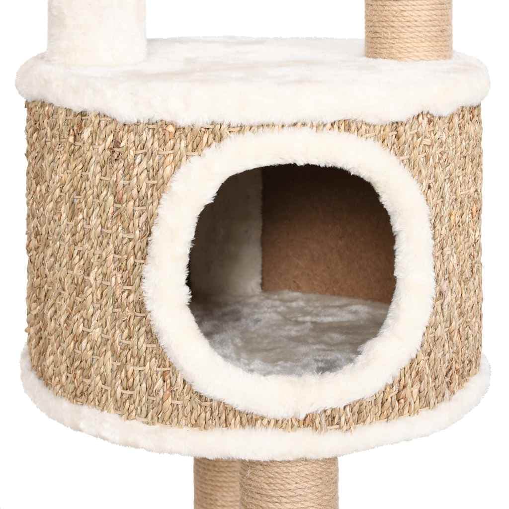 Albero per Gatti con Cuscino Lusso e Tiragraffi 148cm in Giunco — miniatura 4 di 7