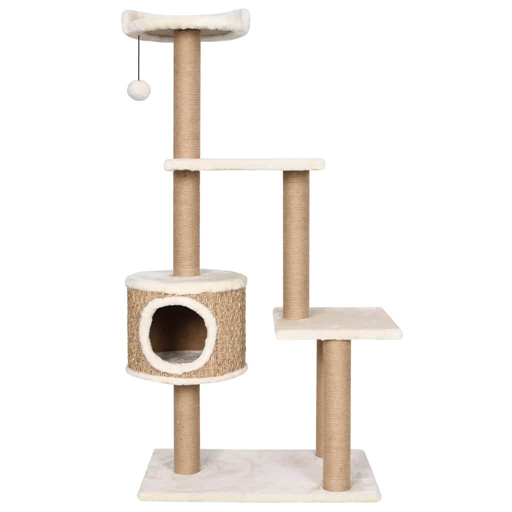 Albero per Gatti con Palo Tiragraffi 123 cm in Giunco — miniatura 2 di 6