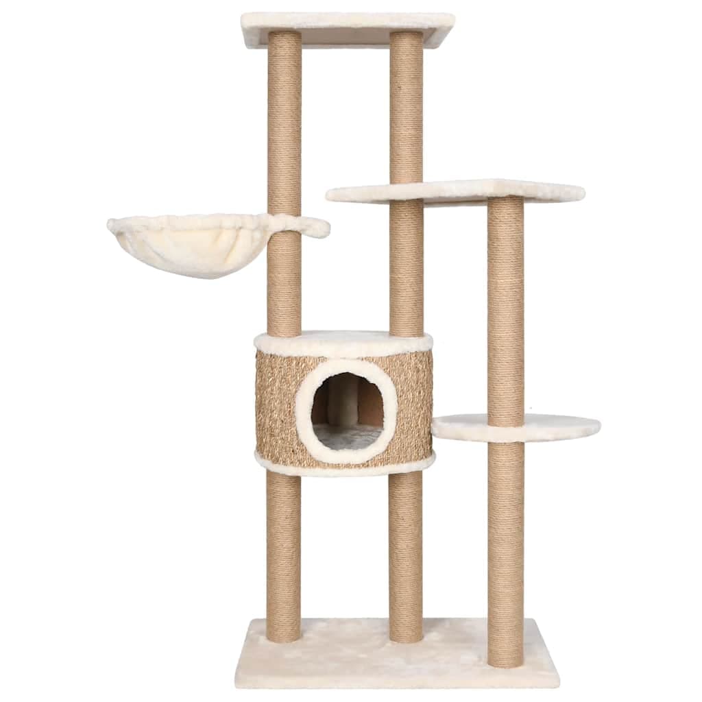 Albero per Gatti con Palo Tiragraffi 126 cm in Giunco — miniatura 2 di 6