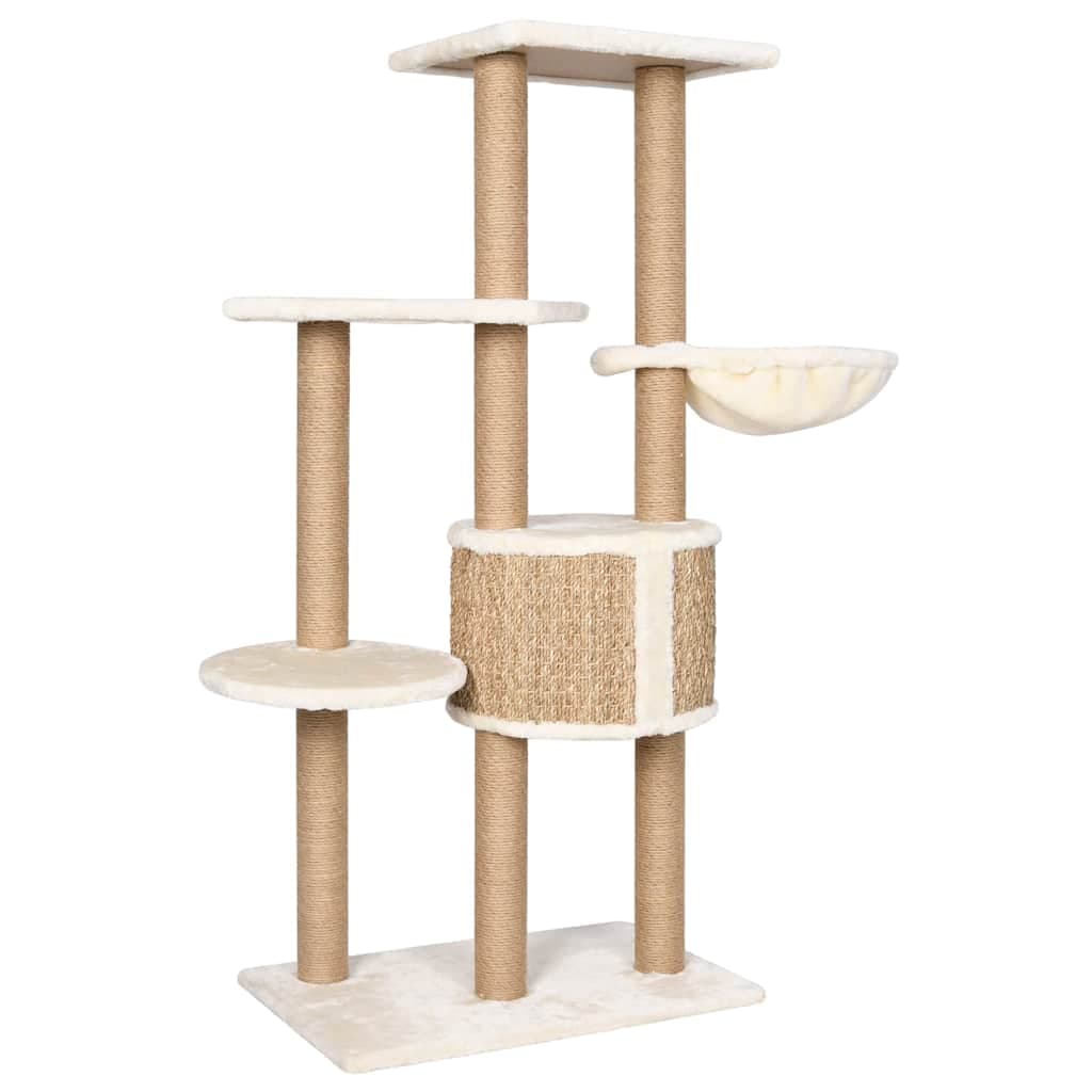 Albero per Gatti con Palo Tiragraffi 126 cm in Giunco — miniatura 3 di 6