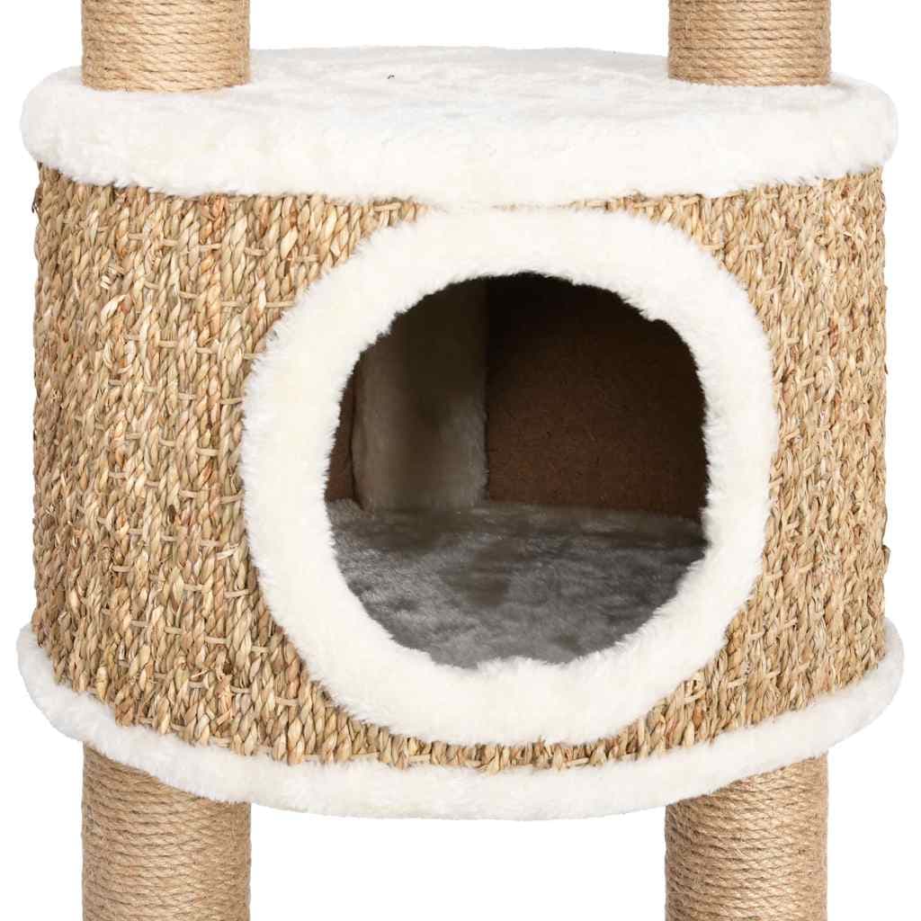 Albero per Gatti con Palo Tiragraffi 126 cm in Giunco — miniatura 4 di 6