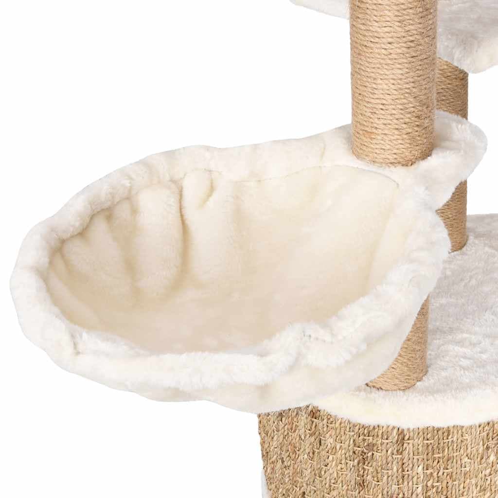 Albero per Gatti con Palo Tiragraffi 126 cm in Giunco — miniatura 5 di 6